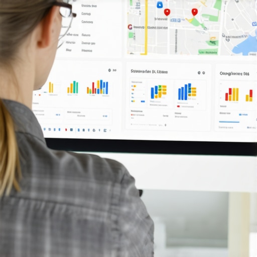 SEO expert reviewing Google Maps analytics and local business data.