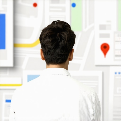 SEO expert analyzing local SEO metrics on a digital dashboard