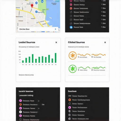 Screenshot of a Google Maps analytics dashboard highlighting citation sources and engagement metrics