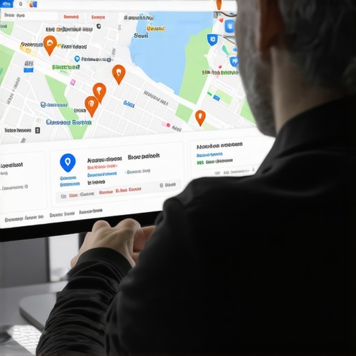 SEO professional analyzing Google Maps data on a computer screen.