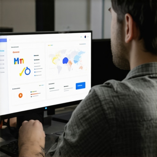 Digital marketer reviewing Google My Business insights on a computer to improve local SEO