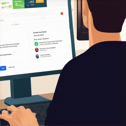 Business owner updating Google My Business profile on laptop.