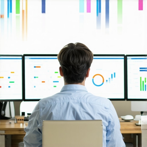 Person analyzing local SEO metrics on computer screens with citation tools.