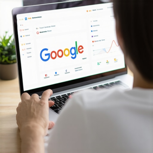 Person reviewing local SEO and GMB analytics on a laptop screen