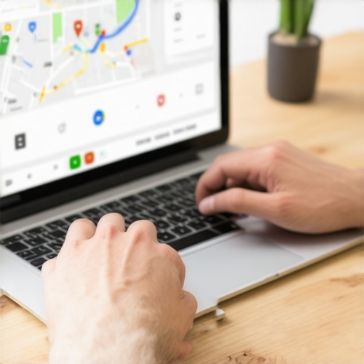 SEO Tools for Google Maps Maintenance Person analyzing local SEO data on a computer screen with Google Maps metrics.