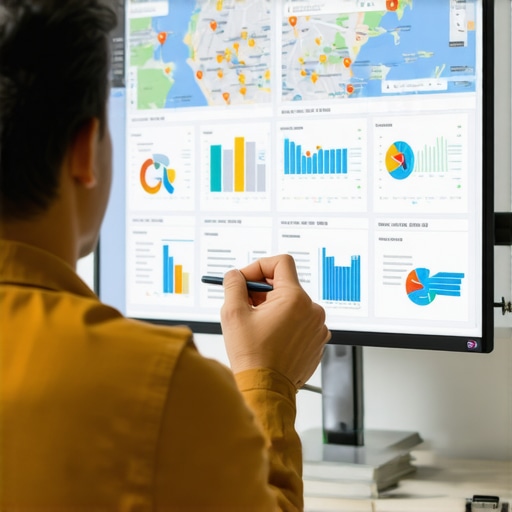 A person reviewing analytics and maps on a computer to maintain Google Maps rankings