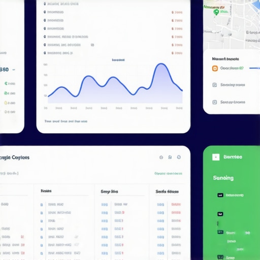 Effective Local SEO Dashboard A computer screen showing charts and metrics related to Google My Business and local SEO performance.
