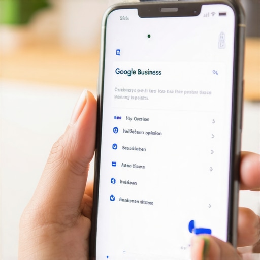 Smartphone screen showing Google My Business verification options