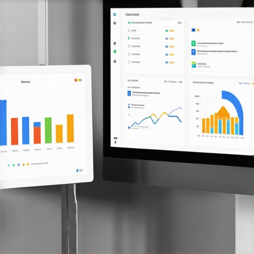 Person analyzing local SEO performance using multiple tools on a computer