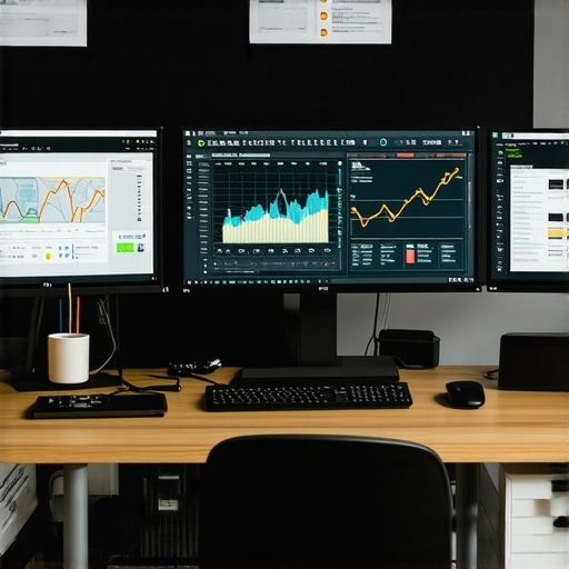 Advanced Local SEO Dashboard Setup Close-up of SEO analytics dashboard on multiple screens showing maps and rankings