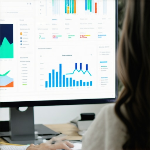 Person reviewing analytics dashboard to maintain Google Maps rankings.