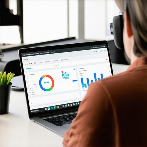 Analyzing Local SEO Data with Tools Person reviewing SEO metrics on a laptop for Google Maps ranking maintenance