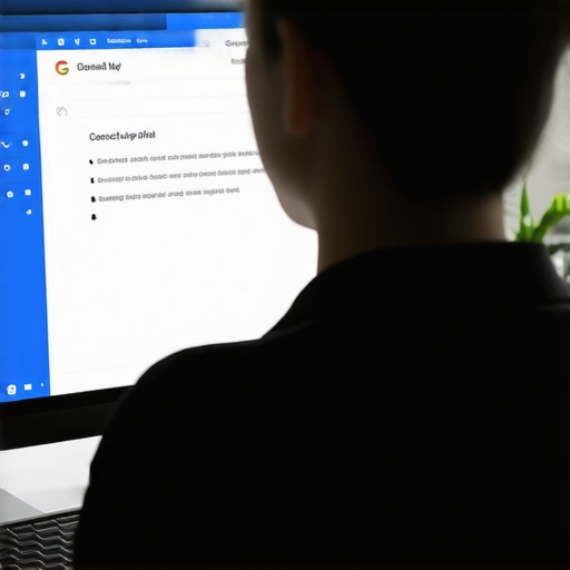 A person using a computer to access Google My Business support chat.