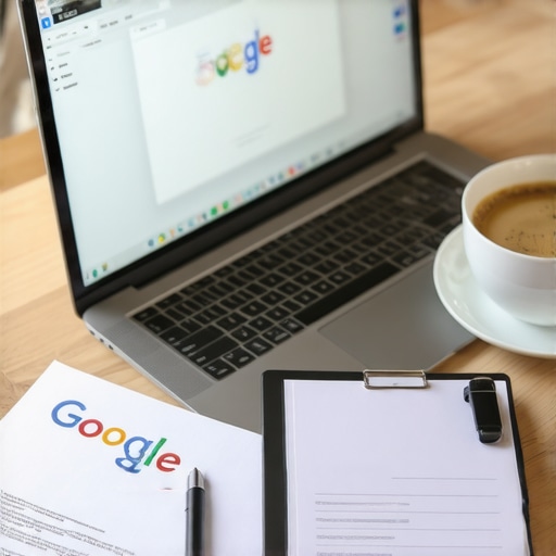 Person reviewing Google Maps support case documents on a laptop.